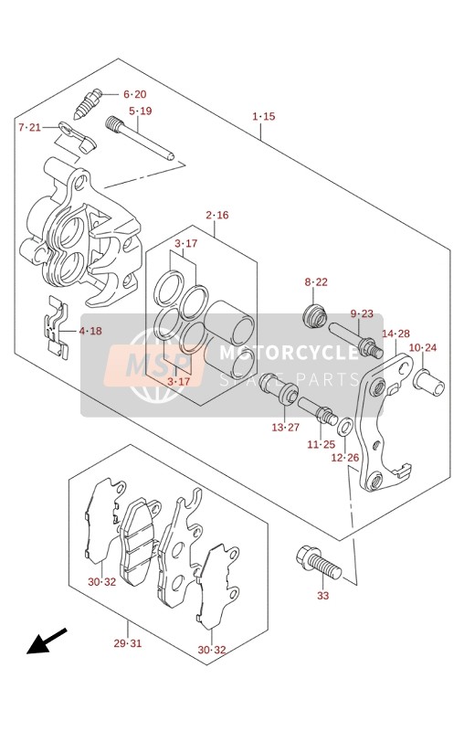 Suzuki AN400A BURGMAN 2020 BREMSSATTEL VORNE für ein 2020 Suzuki AN400A BURGMAN